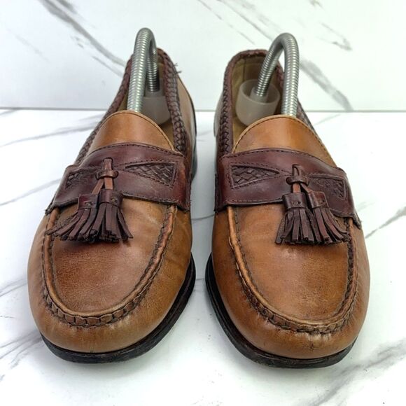 Allen Edmonds Maxfield Mens Size 9 D Mahogany Tassel Loafers Shoes Braided Trim main image 4